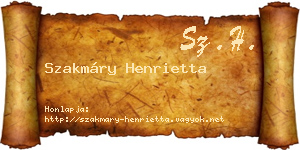 Szakmáry Henrietta névjegykártya