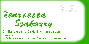 henrietta szakmary business card