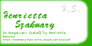 henrietta szakmary business card